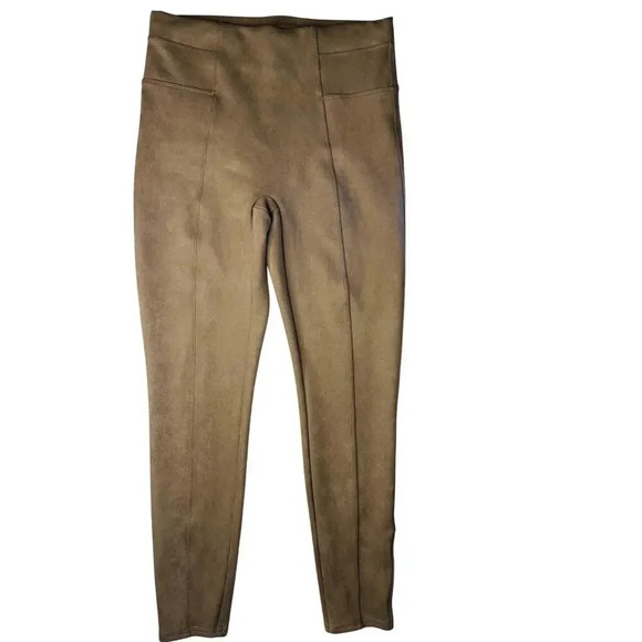 SPANX Faux Suede Leggings Size L Camel - Picture 2 of 10